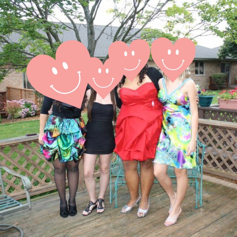 Strapless Knee length Red Cocktail Dress size 18